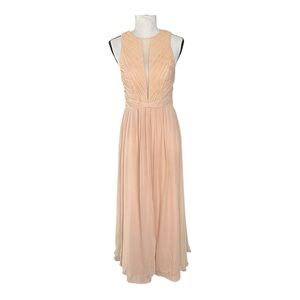 BHLDN Peach Chiffon Gown - Size 2 Bridesmaid Dress